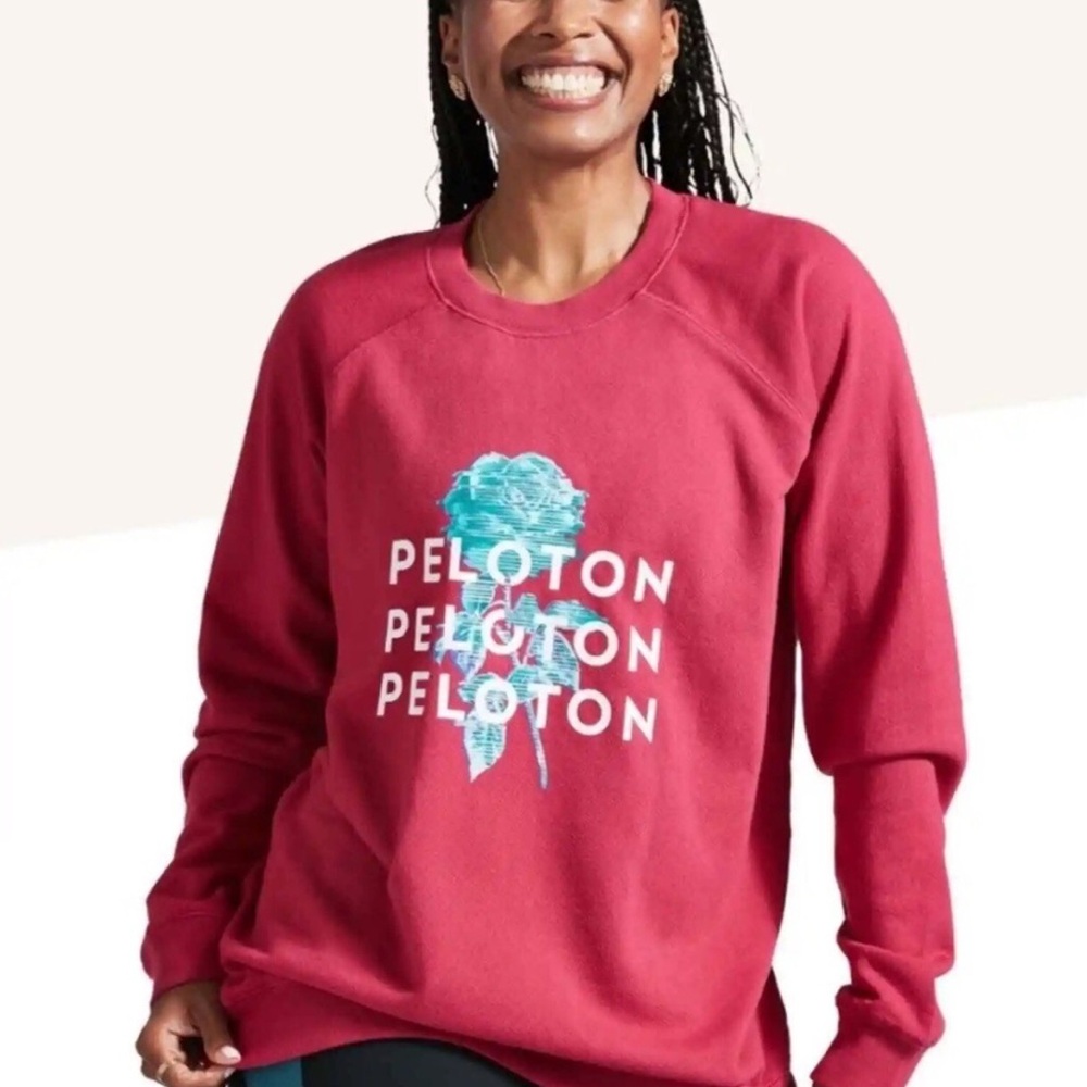 NWT Peloton Oversized Everyday Workout Crew Neck Long Sleeve Sweatshirt Rose M